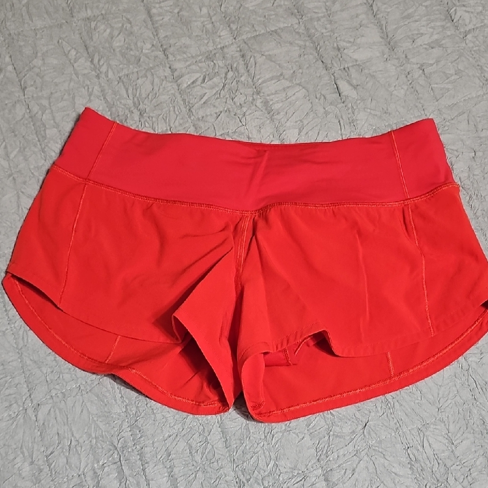 lululemon athletica Bright Red Running Shorts with Wide Waistband